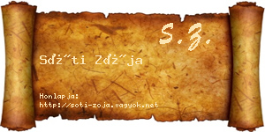 Sóti Zója névjegykártya